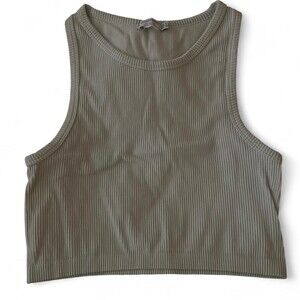 Greenmint Stradivarius Ribbed Crop Top